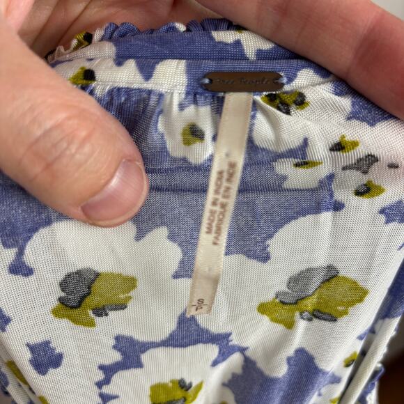 Free People Love Letter Tunic Top Mini Dress Boho Chic Floral Romantic Feminine - Picture 9 of 11